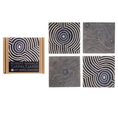 Robert Nanala Coasters - set of 4 colour BW