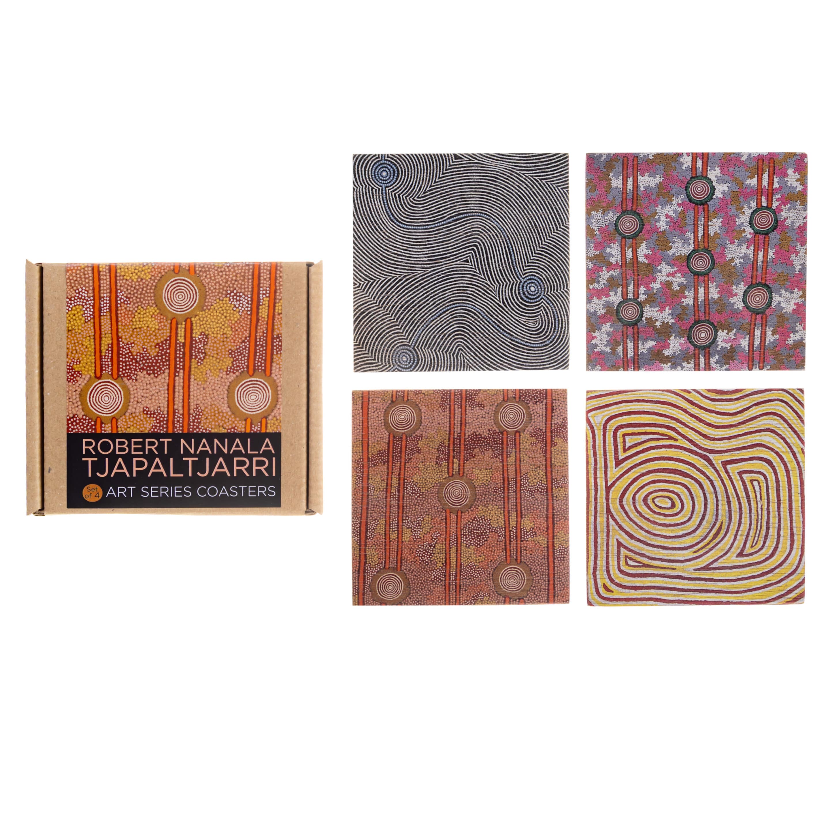 Robert Nanala Coasters - set of 4 colour colour