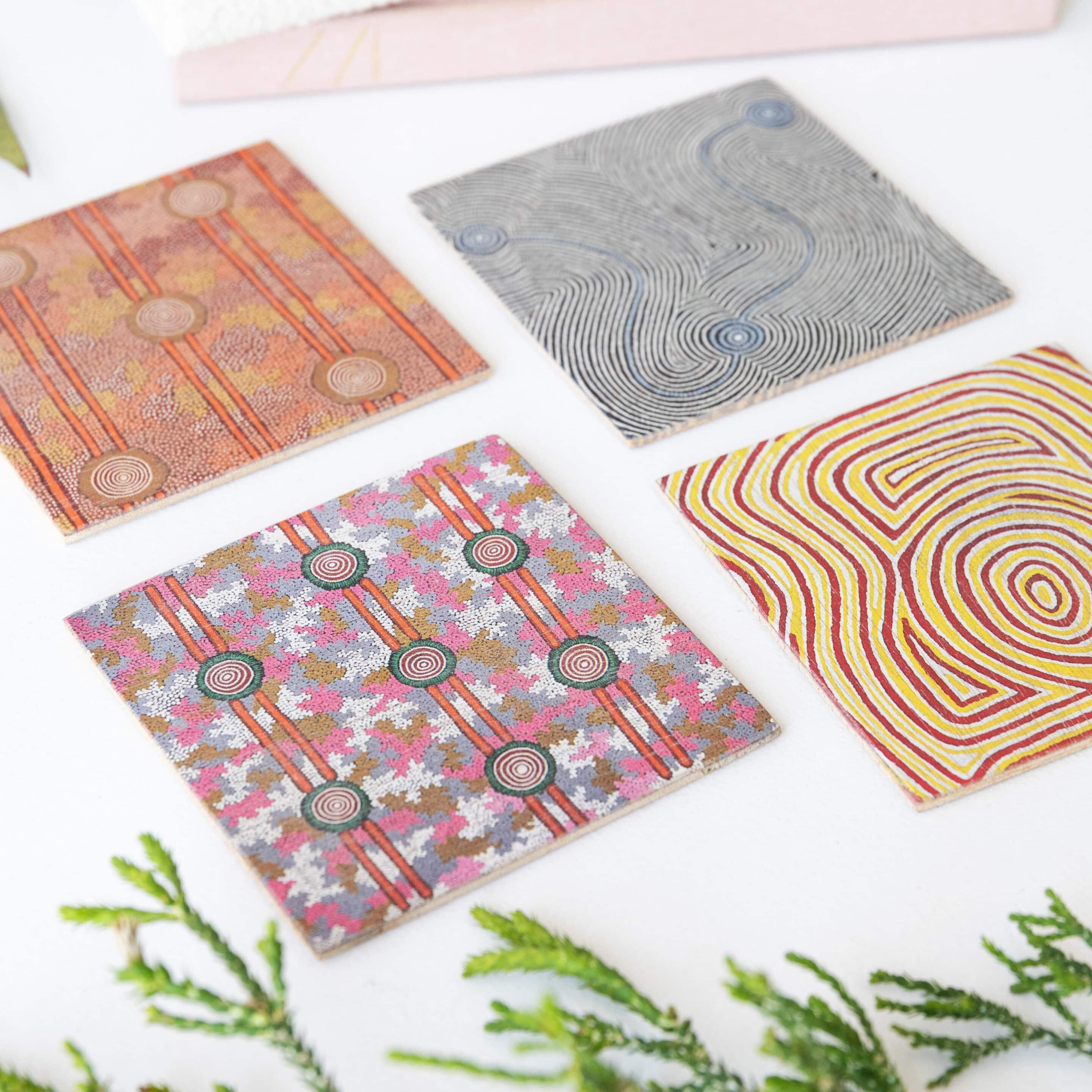 Robert Nanala Coasters - set of 4 colour colour - Image 2