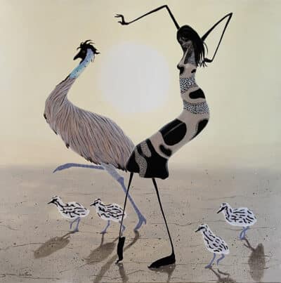 Dancer with Emu Family - Judy Prosser