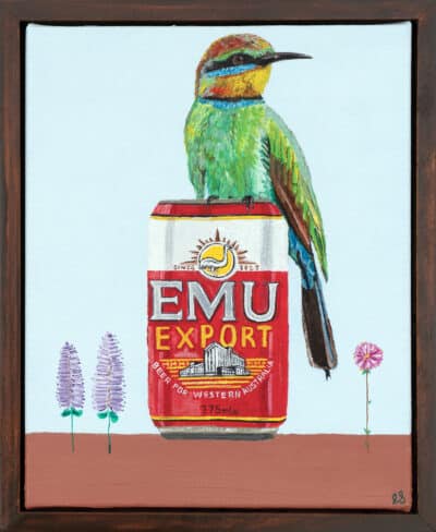 An Emu and a Rainbow Bee Eater - Lucy Shorter