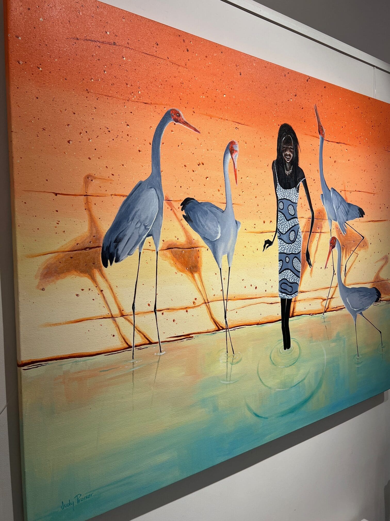 Billabong Girl with Brolgas - Judy Prosser - Image 3