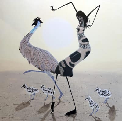 Dancer with Emu Family - Judy Prosser