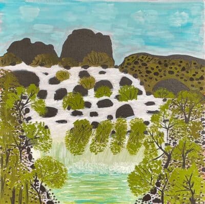 'DURROODJIE - Black Hill in Bow River' - Kathy Ramsay