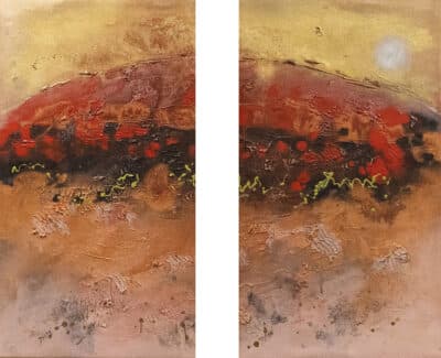 The Rock Uluru 1 and 2 Diptych - Jeanette Dyson