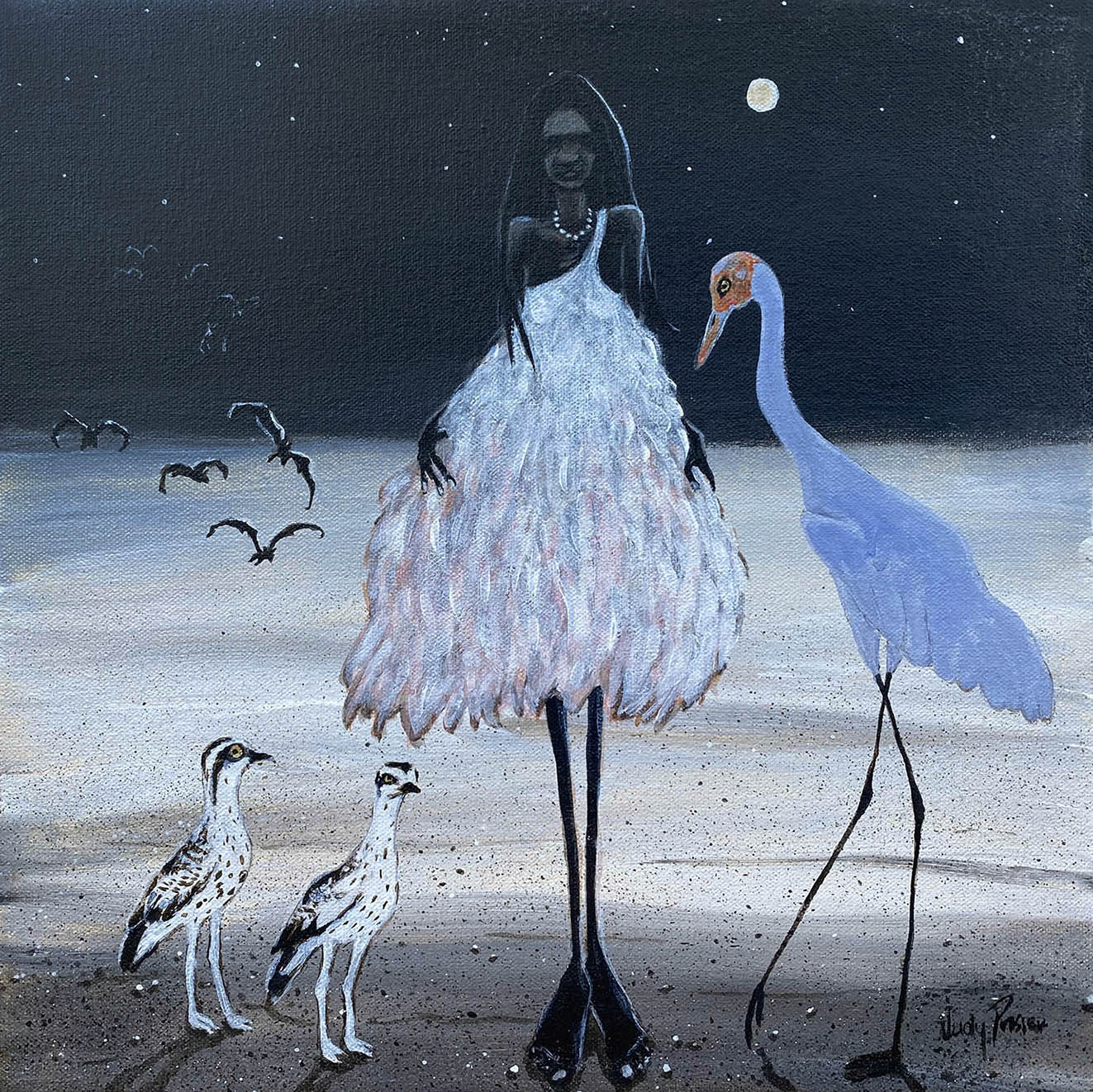 Girl in a Feather Dress - Judy Prosser