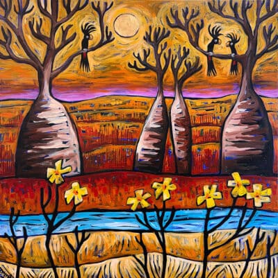 Redtails and Yellow Kapok original - Emma Blyth